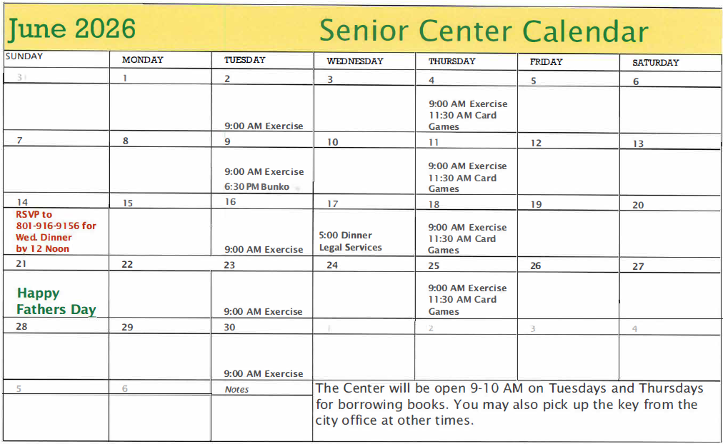 June Calendar